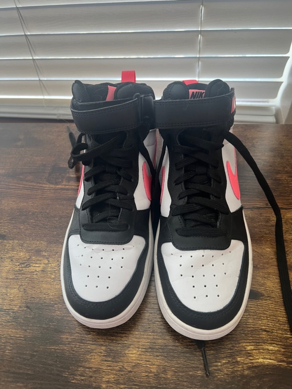 Nike Black, White & Neon Pink Mid-Top Sneakers - Picture 2 of 5